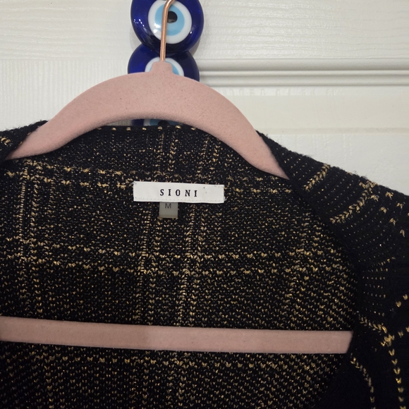 Sioni Black and Gold Checkered Blazer - Picture 2 of 3